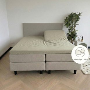 Kayori Biologisch Sota-SplittopperHoeslaken-Tencel-140-160/200-220-Saliegroen - Verkoelend Slapen