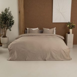 Kayori Dona - Dekbedovertrek - Katoensatijn - 240/200-220 - Taupe - Verkoelend Slapen