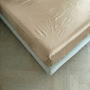 Sale - Kayori Biologisch Saya - Hoeslaken - Katoensatijn - 160x200-210 - Zand - Verkoelend Slapen