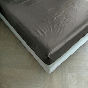 Sale - Kayori Biologisch Saya - Hoeslaken - Katoensatijn - 90x200 - Antracite - Verkoelend Slapen