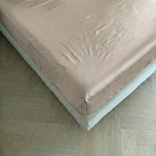 Sale - Kayori Biologisch Saya - Hoeslaken - Katoensatijn - 160x200-210 - Beige - Verkoelend Slapen