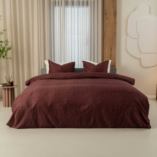 Sale - Kayori - Dotto - Dekbedovertrek - Katoensatijn - 140/200-220 - Burgundy