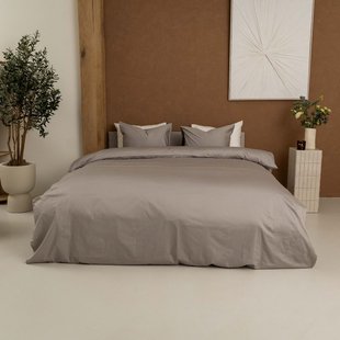 Kayori Dona - Dekbedovertrek - Katoensatijn - 140/200-220 - Warmgrijs - Verkoelend Slapen