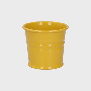 Bloempot, zink, bremgeel, &Oslash;7 cm