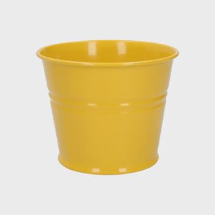 Bloempot, zink, bremgeel, &Oslash;14,5 cm