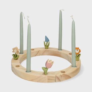 Jaarring of adventskandelaar, hout, &Oslash; 24 cm