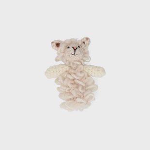 Vingerpopje, schaap, wol, 9 cm
