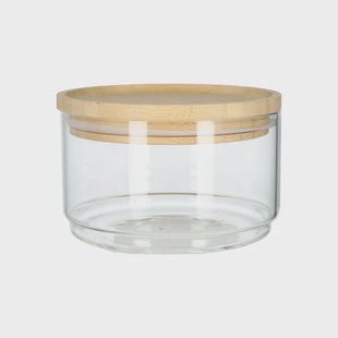 Stapelpot, glas en bamboe, 500 ml