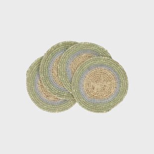 Onderzetters naturel, zeegras, groen, set van 4, &Oslash;11 cm