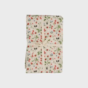 Tafelkleed, GOTS bio-katoen, rood fruit, 145 x 180 cm