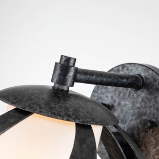 Blacksmith wandlamp, zwart/wit, 1-lamp, IP44 Quintiesse - Metaal - 1 lamp