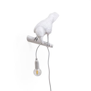 Bird Lamp Looking Left Wandlamp Wit SELETTI - Woonkamer - Designer - Kunststof