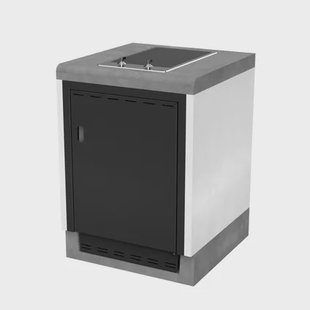 Tuozi Tafel Met Vitrokeramische Kookplaat Otte Smeg 61 Beton 61x63x85cm