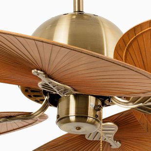 Cuba L plafondventilator, Ø 132 cm, vierbladig, oudgoud FARO BARCELONA - Woonkamer - Kunststof