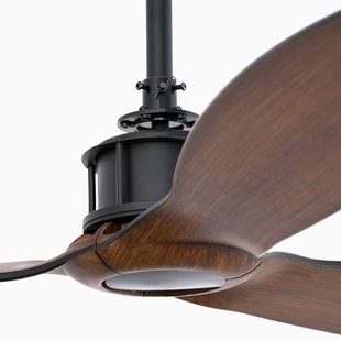 Just Fan M plafondventilator, Ø 128 cm, zwart/donker hout FARO BARCELONA - Woonkamer - Metaal