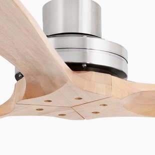 Lantau XL plafondventilator, Ø 168 cm, mat nikkel/dennenhout FARO BARCELONA - Woonkamer - Metaal