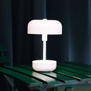 Haipot LED Portable Tafellamp White Dyberg Larsen - Woonkamer - Modern - Metaal - Met lampenkap