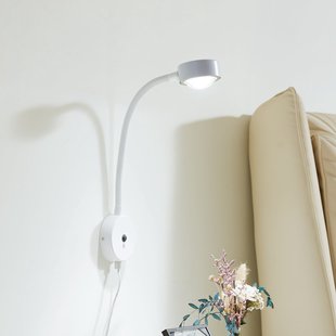 Jyla wandlamp, GX53, mat wit, stekker, flexibele arm Lindby - Woonkamer - Modern - Metaal - 1 lamp