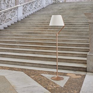 Angelo Stone vloerlamp koper Kartell - Woonkamer - Designer - Aluminium - Met lampenkap