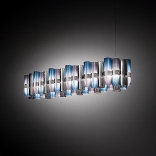 LED hanglamp La Lollo blauw-paars, 140 cm Slamp - Woonkamer - Designer - Kunststof - Met lampenkap