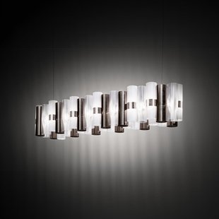 LED hanglamp La Lollo, tin kleur, 140 cm Slamp - Woonkamer - Designer - Kunststof - Met lampenkap