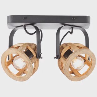 Brilliant Plafondspot Matrix Wood Hout 2xe14