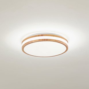 Lindby LED plafondlamp Emiva, Ø 39,5 cm, CCT, hout - Woonkamer - Modern - 1 lamp