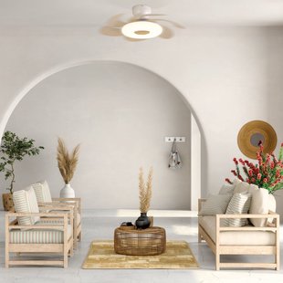 LED plafondventilator Flower hout DC-motor stil CCT Mantra Iluminación - Woonkamer - Modern - Kunststof