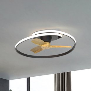 LED plafondventilator Ocean zwart/hout DC stil Mantra Iluminación - Woonkamer - Modern - Kunststof - Ring