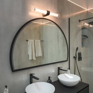 Lygant dubbele LED wandlamp, zwart, IP44, aluminium, glas SLV - Badkamer - Modern - Meerdere lampen