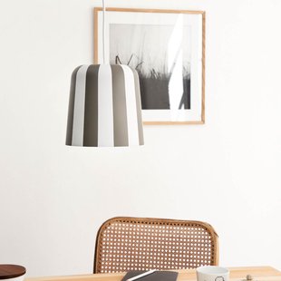 Gry Hanglamp Grijs/Wit Dyberg Larsen - Woonkamer - Scandinavisch - Metaal - Met lampenkap