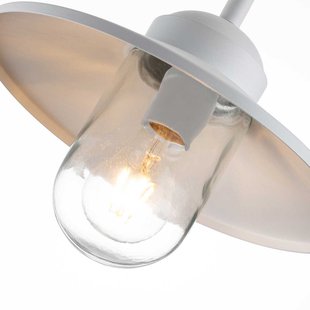 Klampenborg buitenwandlamp, wit, roestvrij staal, IP44 Elstead - Terras - Landhuis / Rustiek - Lantaarn