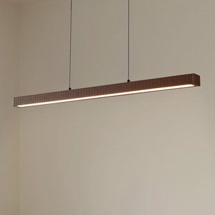 Emara LED hanglamp, eikenhout, CCT, donker hout Lucande - Eetkamer - Designer - Langwerpig