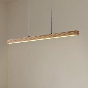 Emara LED hanglamp, CCT, eikenhout, licht hout Lucande - Eetkamer - Designer - Langwerpig
