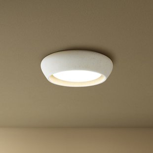 Fjord plafondlamp, lichtgrijs, gips, Ø 28 cm, GX53 Beacon Lighting - Woonkamer - Gips / Klei - Rond