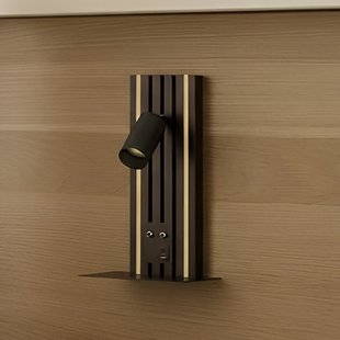 Tiron LED wandlamp, hoogte 35 cm, eikenhout, USB Lucande - Woonkamer - Modern - 1 lamp