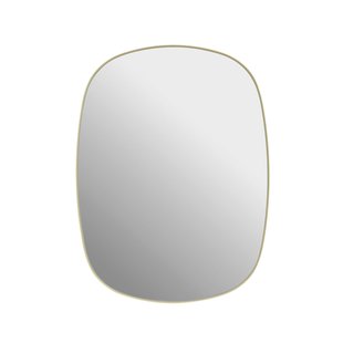 Wandspiegel met lijst, geel, 59 x 44 cm, staal Muuto - Badkamer - Modern - Glas - Rond