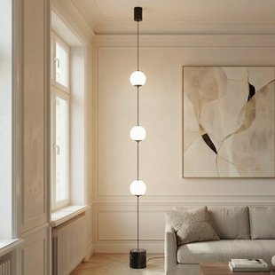 Darrow LED vloerlamp, zwart/opaal, glas, dimbaar Lucande - Woonkamer - Modern - Meerdere lampen