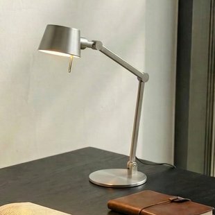 Silka tafellamp, nikkel satijn, verstelbaar, 93 cm, E27 Lucande - Werkkamer / Kantoor - Modern - Metaal - 1 lamp