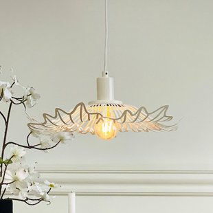 Flora hanglamp Small parelwit 40 cm Dyberg Larsen - Woonkamer - Designer - Metaal - 1 lamp