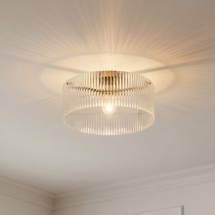 Meritt plafondlamp, messing/helder, Ø 40 cm, glas Lucande - Woonkamer - Modern - 1 lamp