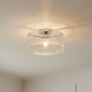 Meritt plafondlamp, chroom/helder, Ø 40 cm, glas Lucande - Woonkamer - Modern - 1 lamp
