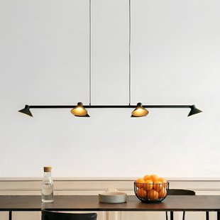 Steve LED hanglamp zwart 113 cm 6-lamps dimbaar Lucande - Eetkamer - Modern - Metaal - Meerdere lampen
