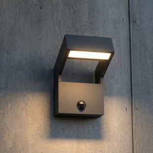 Kovato LED buiten wandlamp, sensor, donkergrijs IP65 Arcchio - Modern - Metaal - Hoekig