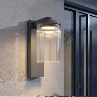 Beelia LED buiten wandlamp, IP65, glas, aluminium, antraciet Lucande - Terras - Modern - 1 lamp