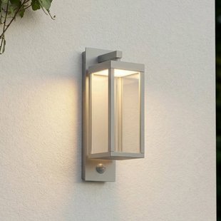 Ferdinand LED buiten wandlamp, sensor, steengrijs Lucande - Modern - Aluminium - Hoekig