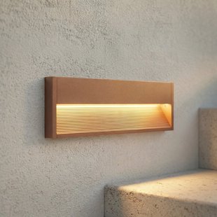 Trevin buitenwandlamp, aluminium, 40 cm, IP65, roestbruin Lucande - Modern - Hoekig