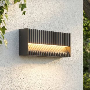 Tavion LED buiten wandlamp, antraciet, 25 cm, IP65 Lucande - Terras - Modern - Aluminium - 1 lamp