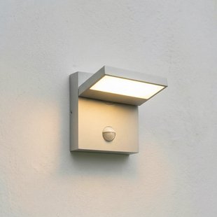 Silvan LED buiten wandlamp, sensor, IP54, steengrijs Lucande - Modern - Aluminium - 1 lamp