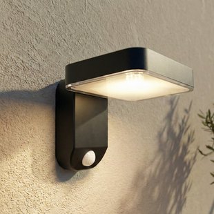 Tarlson LED-zonnelamp voor aan de muur, hoekig, antraciet, sensor PRIOS - Terras - Modern - Kunststof - 1 lamp